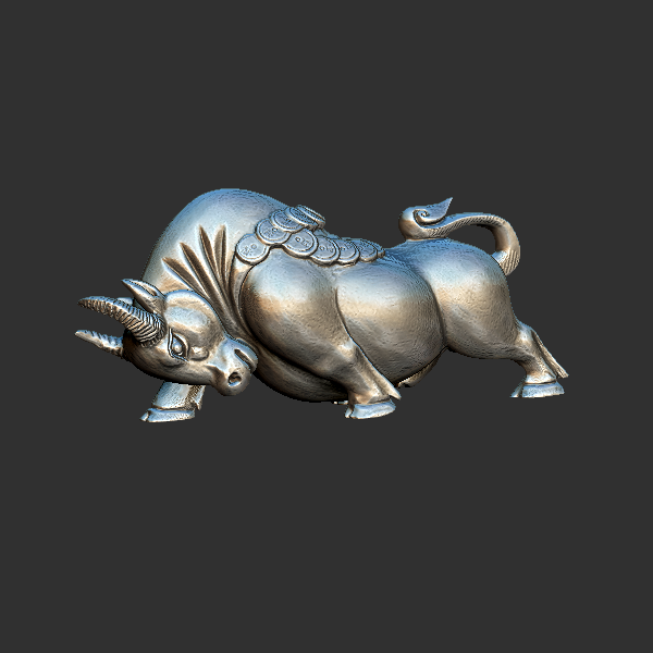 金钱牛 圆雕立体 3D打印文件