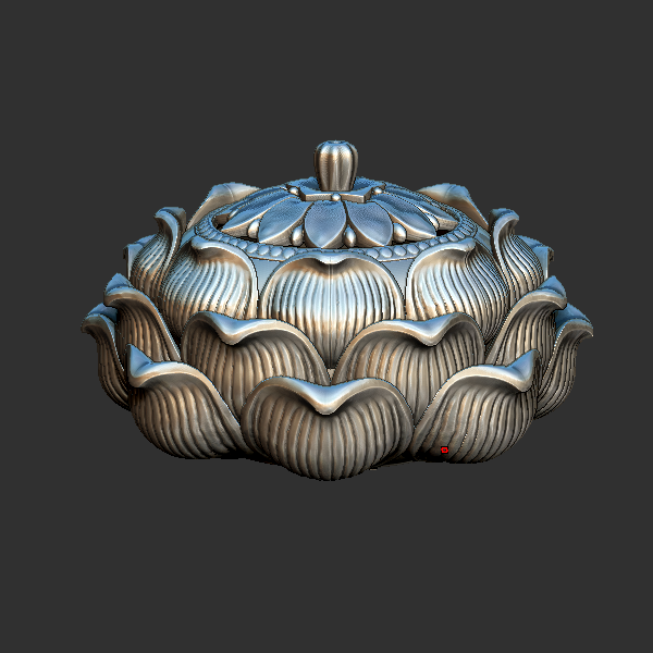 莲花香炉 圆雕立体 3D打印文件