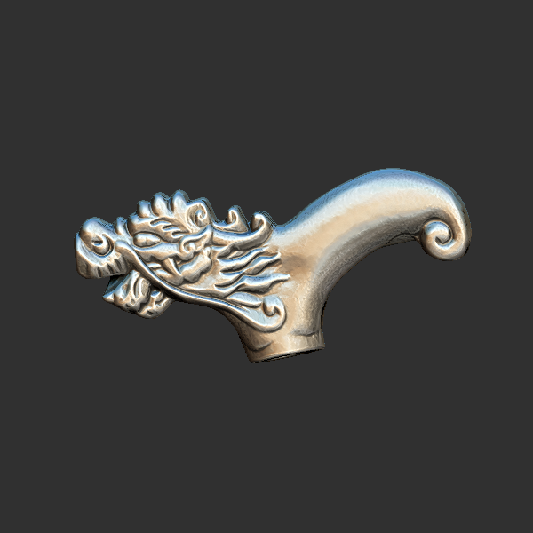 龙头拐杖 圆雕立体 3D打印文件