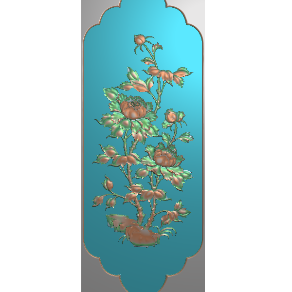 牡丹花门花2精雕图