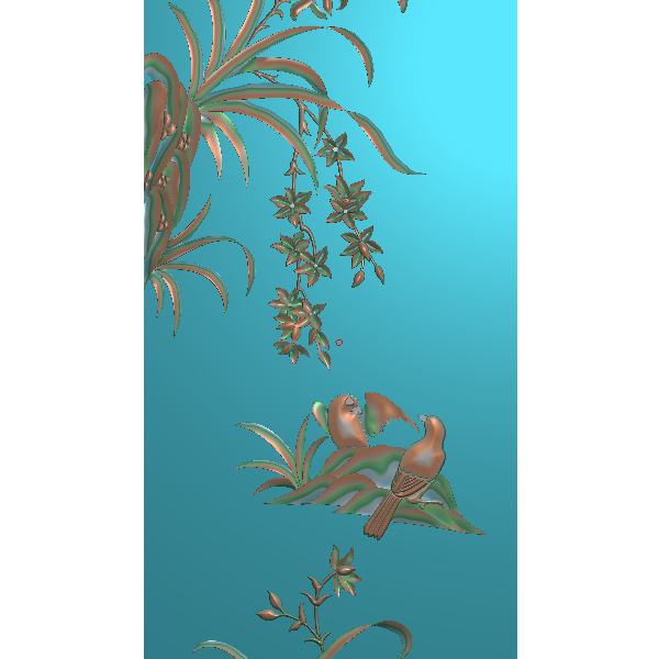 兰花鸟2精雕图