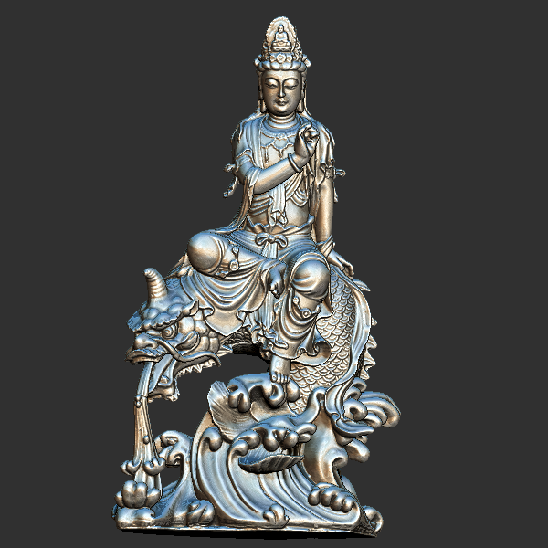 龙鱼观音 圆雕立体 3D打印文件
