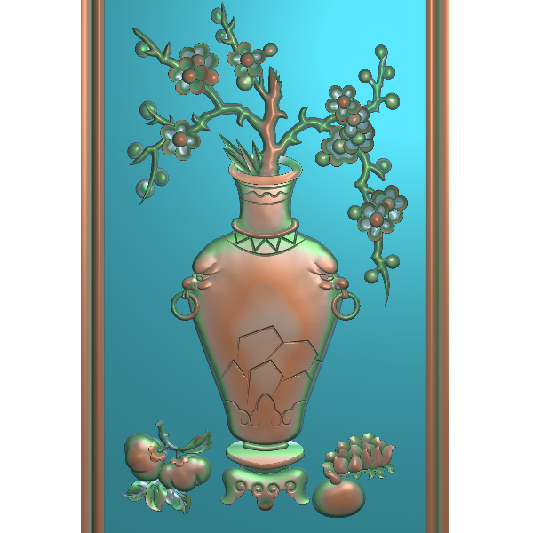 梅花花瓶1精雕图