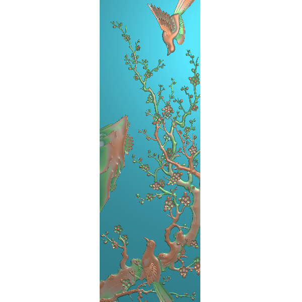 梅花仓板精雕图