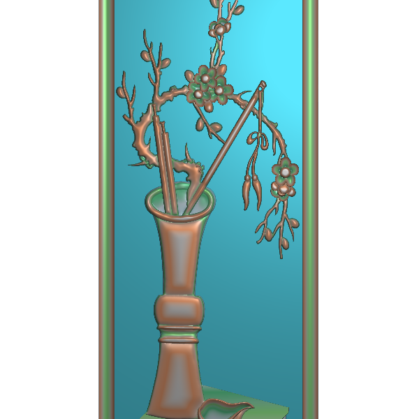 梅花花瓶2精雕图