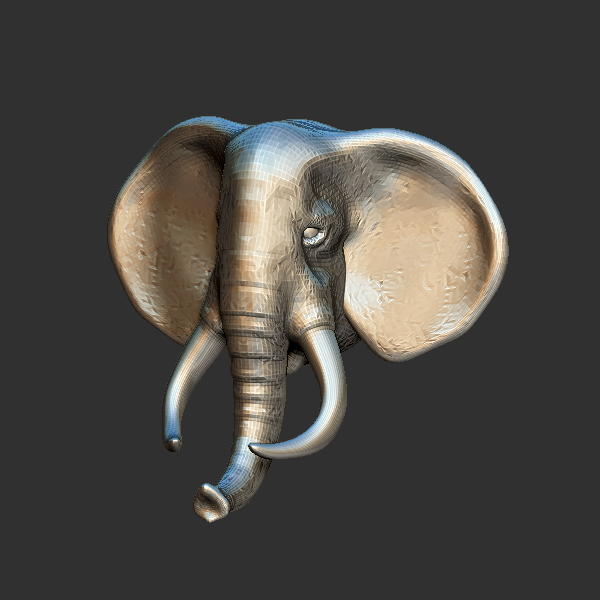 非洲象 圆雕立体 3D打印文件