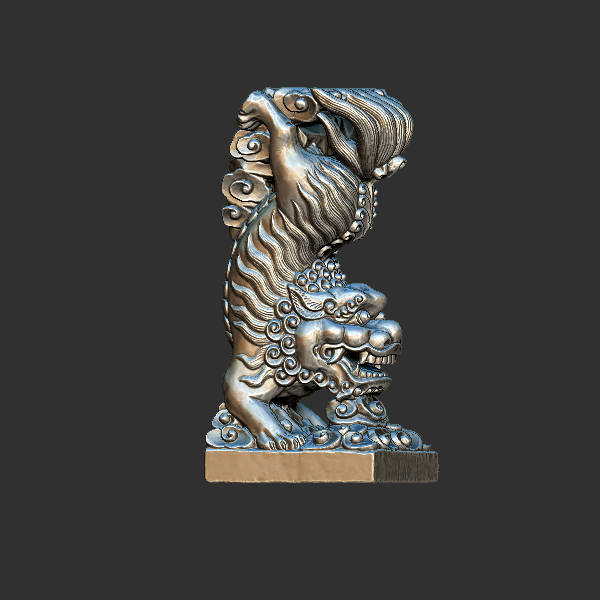 石狮 圆雕立体 3D打印文件