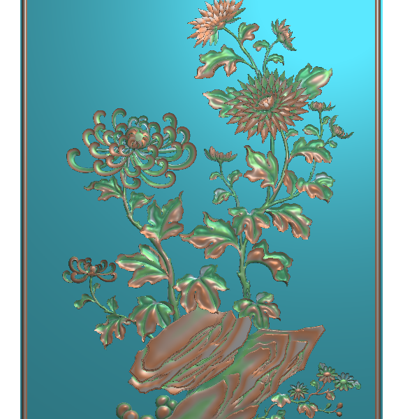 四季花菊花精雕图