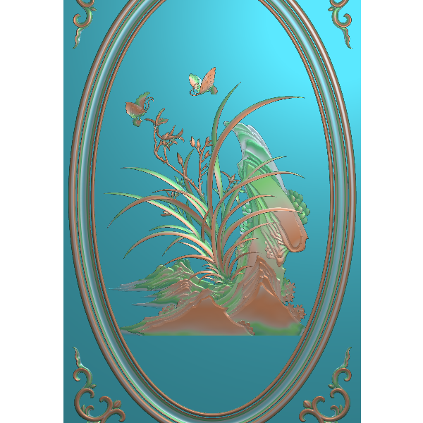 洋花外框精雕图
