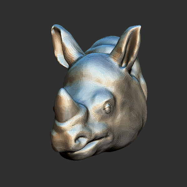 犀牛头 圆雕立体 3D打印文件