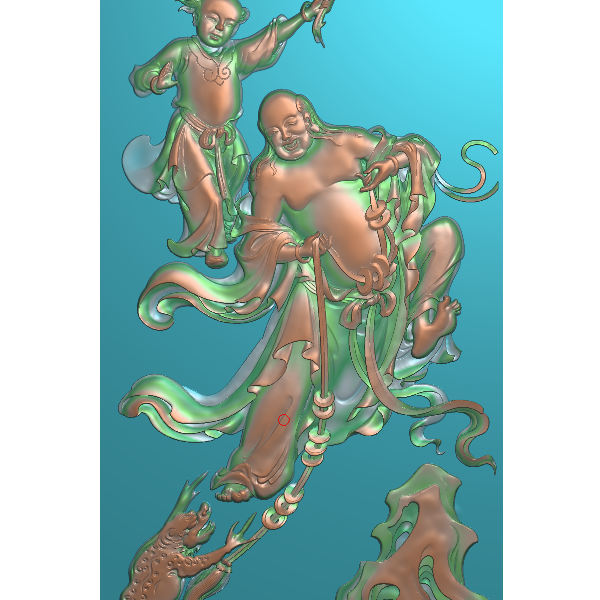 靠背刘海吊金蟾精雕图
