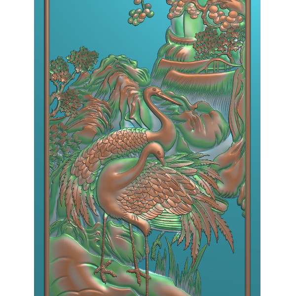 松鹤大门精雕图