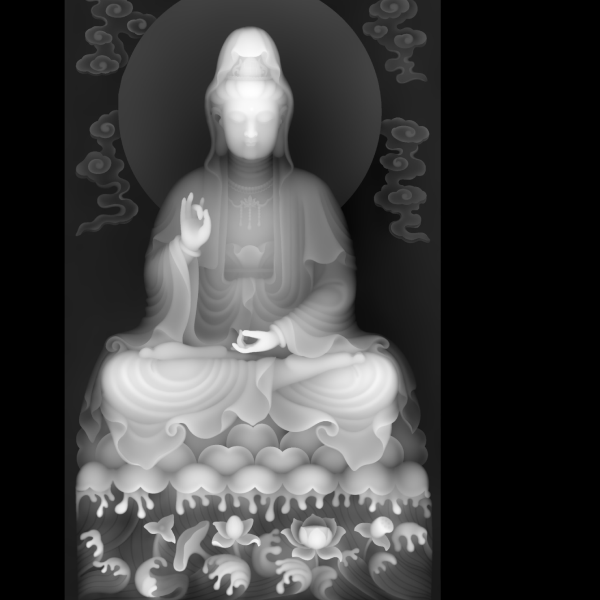 高精度观音 灰度图