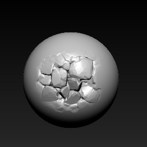 Zbrush笔刷岩石墙壁笔刷005