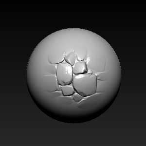 Zbrush笔刷岩石墙壁笔刷004