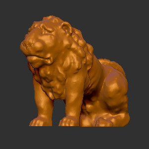  木雕欧式狮子立体圆雕图3D打印文件