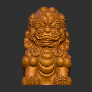  木雕石雕狮子像立体圆雕图3D打印文件