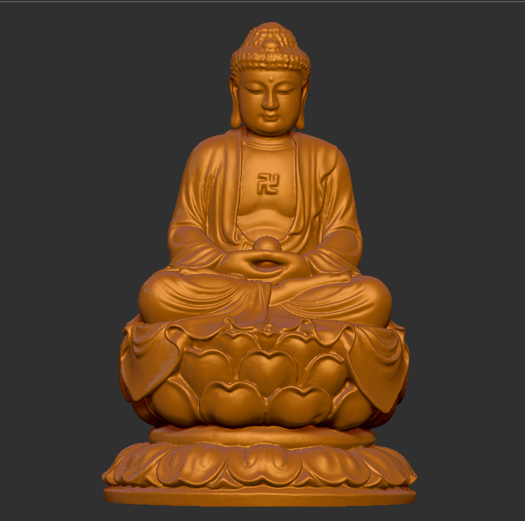  木雕石雕坐姿佛像1立体圆雕图3D打印文件