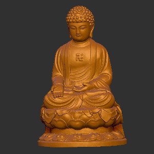  木雕石雕坐姿佛像2立体圆雕图3D打印文件