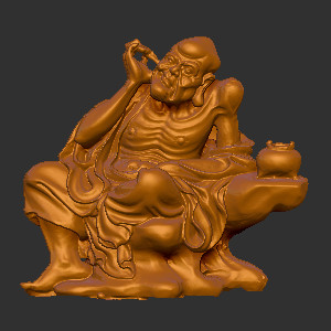 木雕石雕十八罗汉06立体圆雕图3D打印文件
