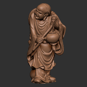  木雕石雕十八罗汉10立体圆雕图3D打印文件