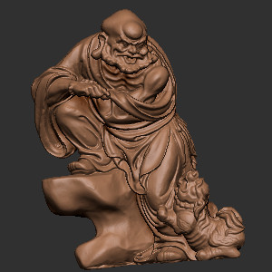  木雕石雕十八罗汉11立体圆雕图3D打印文件