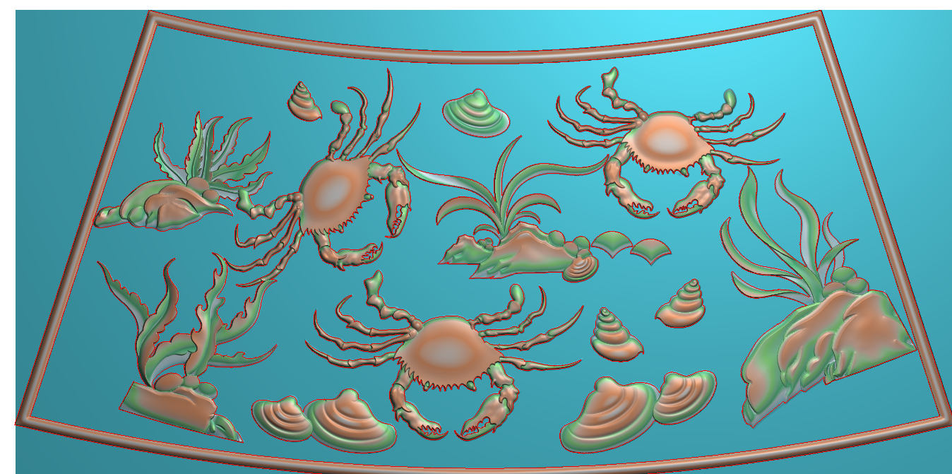 螃蟹98精雕浮雕灰度图
