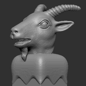  木雕核雕印章12生肖羊立体圆雕图3D打印文件