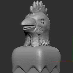  木雕核雕印章12生肖鸡立体圆雕图3D打印文件