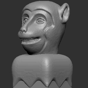  木雕核雕印章12生肖猴立体圆雕图3D打印文件