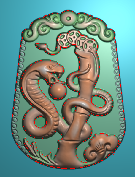蛇012精雕浮雕灰度图