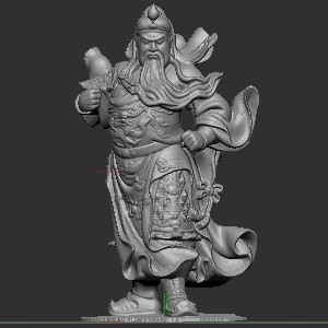 木雕核雕关公摆件95立体圆雕图3D打印文件