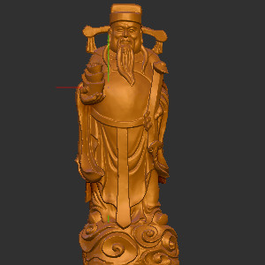 木雕核雕摆件财神85立体圆雕图3D打印文件