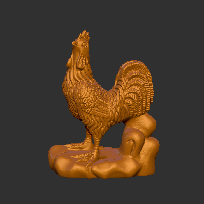 生肖鸡2 圆雕立体 3D打印文件