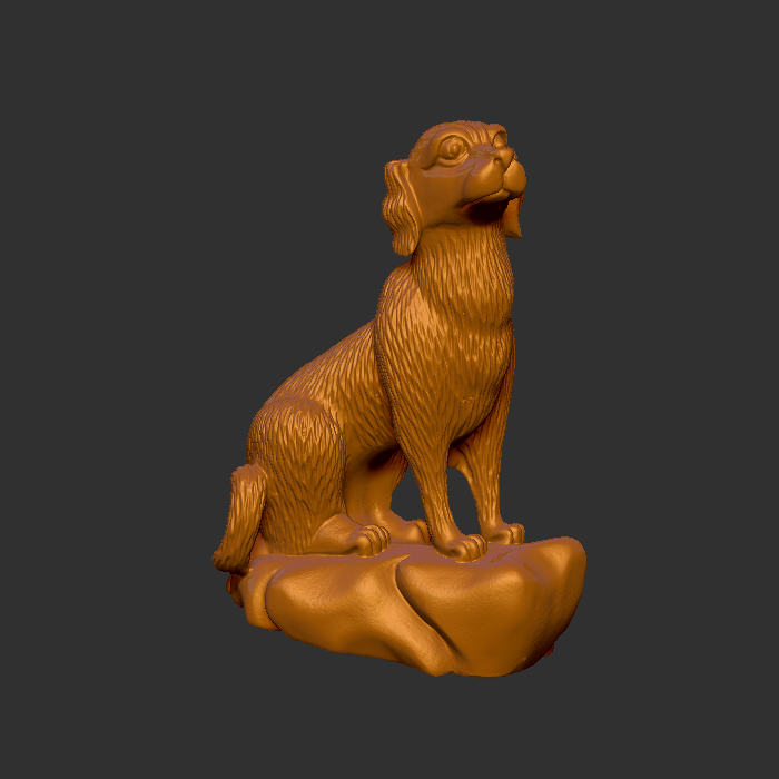 生肖狗2 圆雕立体 3D打印文件