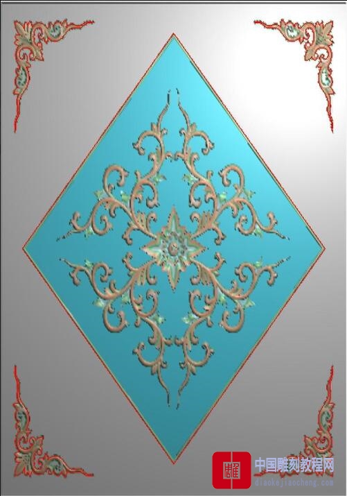精雕图菱形全花