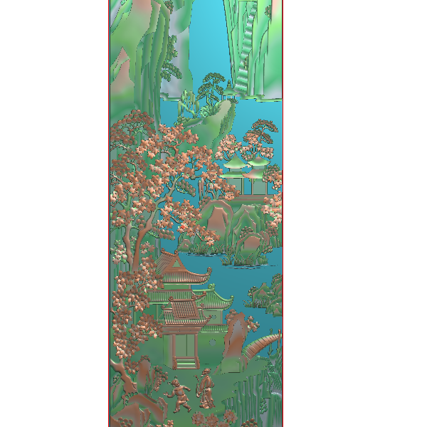 山水精雕图A88