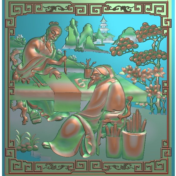 人物绘画精雕图A84