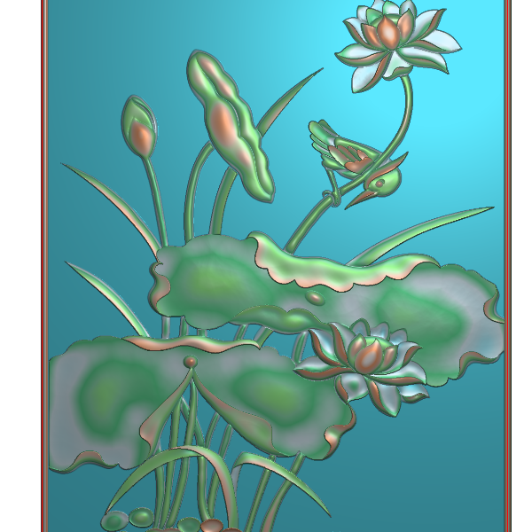 荷花精雕图A68